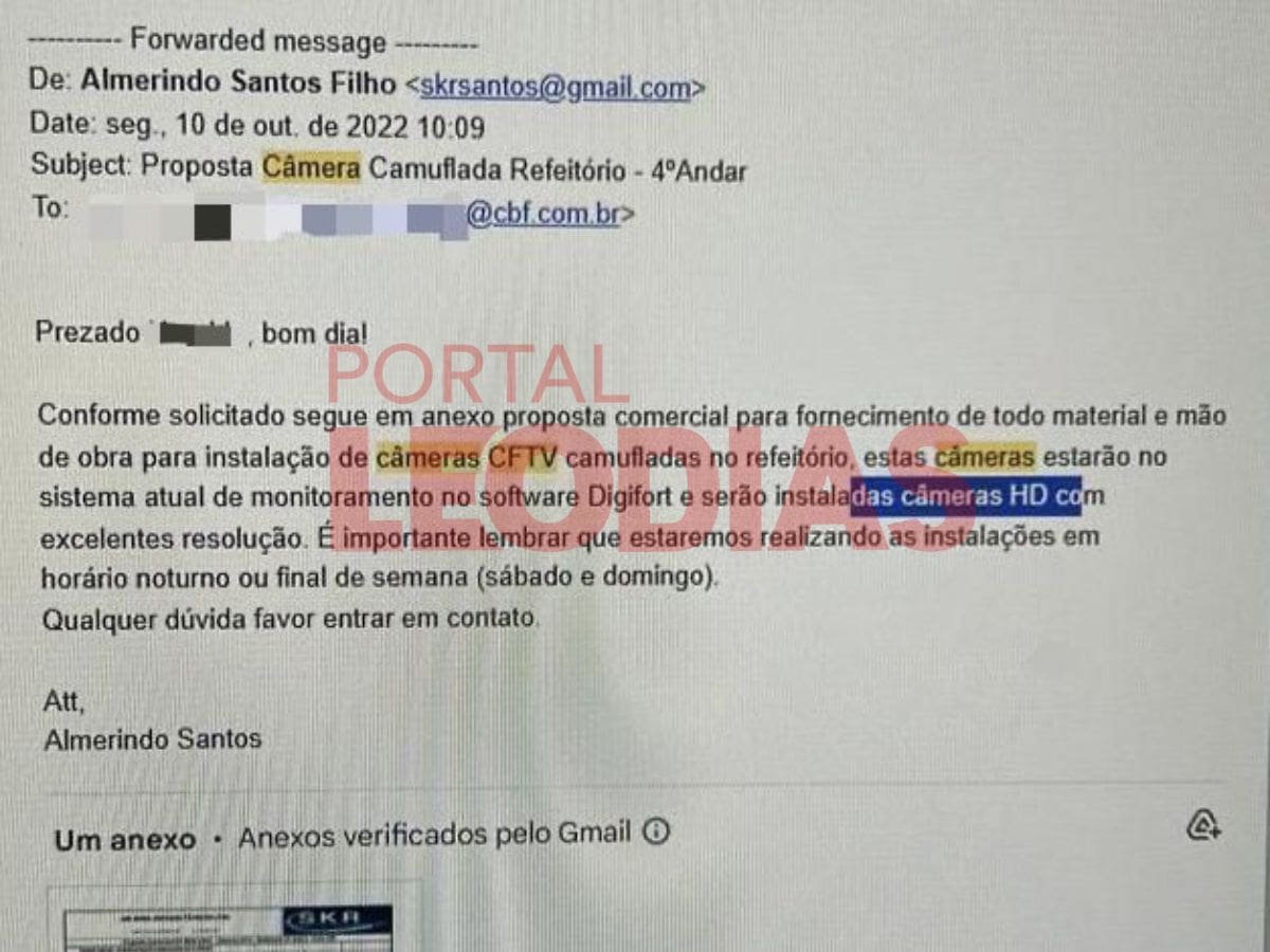E-mail para CBF 
