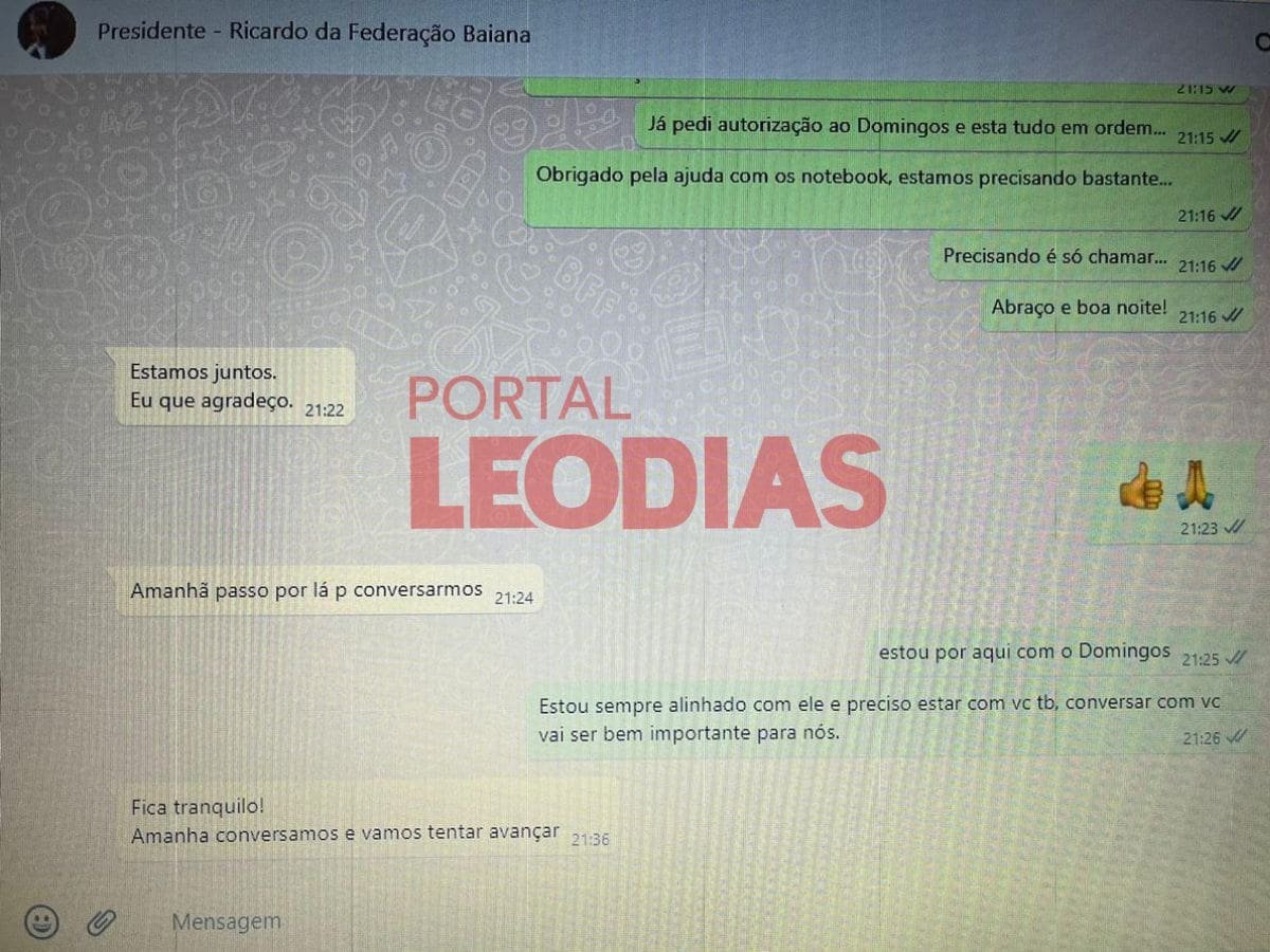 Conversa de WhatsApp Ricardo Lima