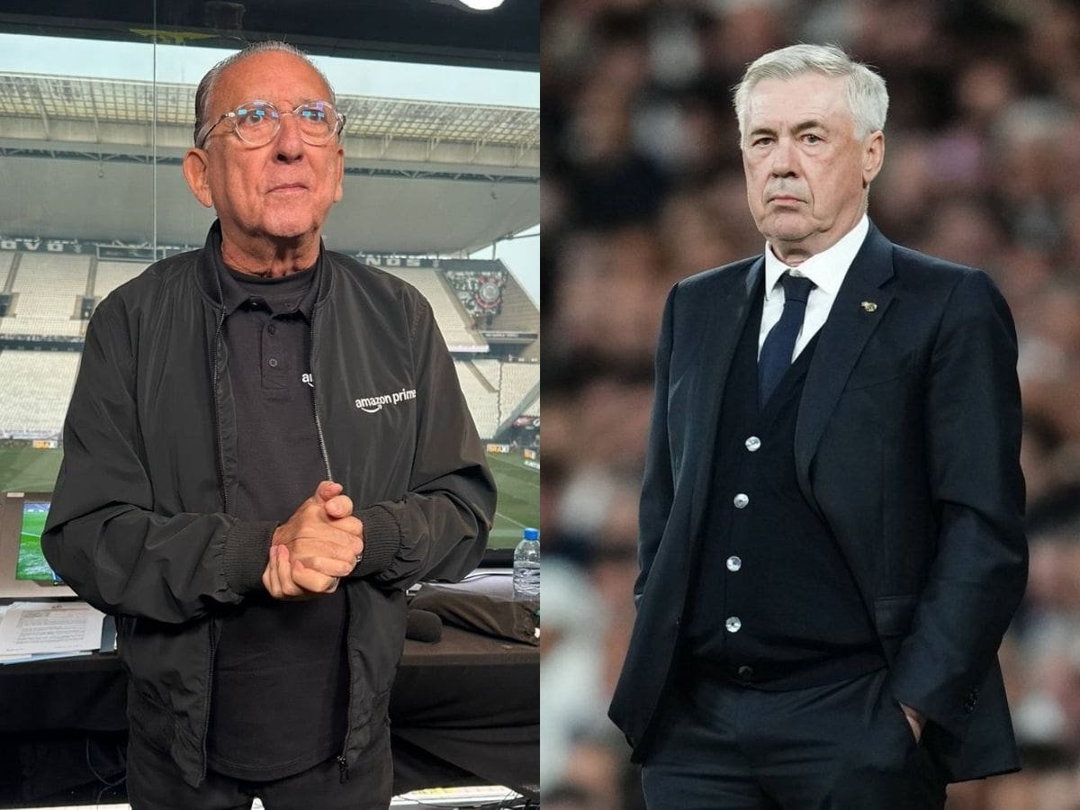 Montagem: Reprodução/Galvão Bueno e Carlo Ancelotti