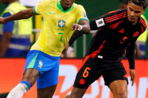 Vini Jr entra para lista histórica ao marcar pela Seleção após prêmio de melhor do mundo