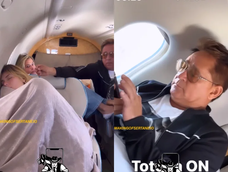 Acorda, minha nora! Leonardo zoa Virginia durante voo e vídeo viraliza