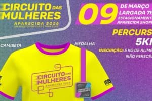 Circuito das Mulheres Aparecida 2025 acontece neste domingo, 9 de março