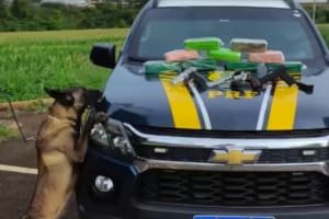 Mulher é presa com armas e drogas escondidas na bagagem