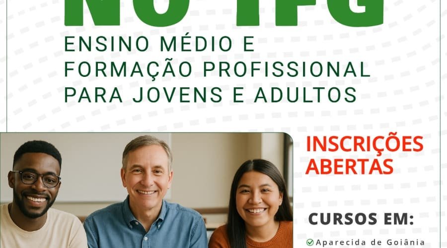 Pessoas com mais de 18 anos podem se inscrever até 3 de julho nos cursos técnicos EJA do IFG