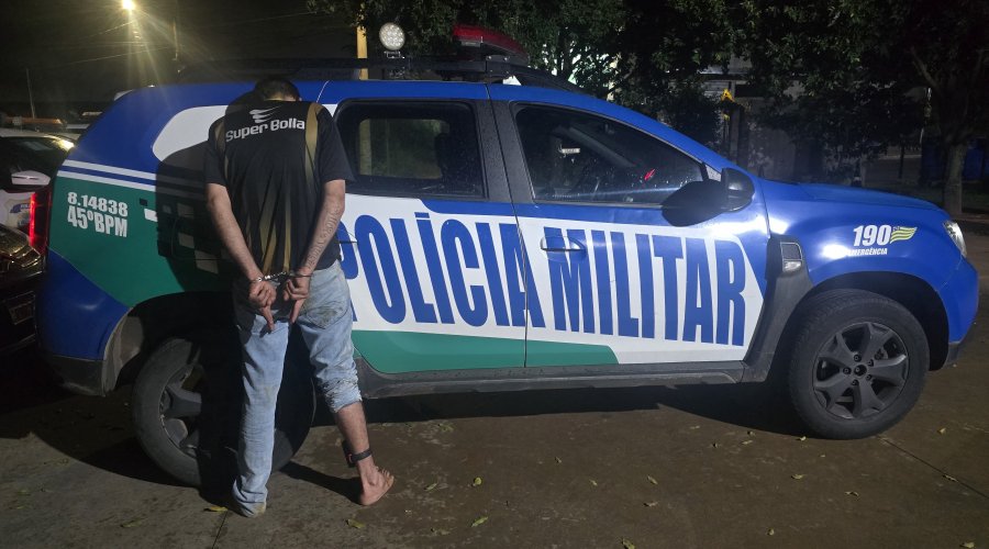 PM prende homem após agredir mãe em Aparecida