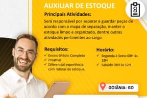 Vaga Auxiliar de Estoque