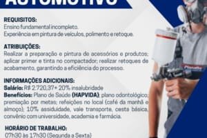 Vaga Pintor Automotivo