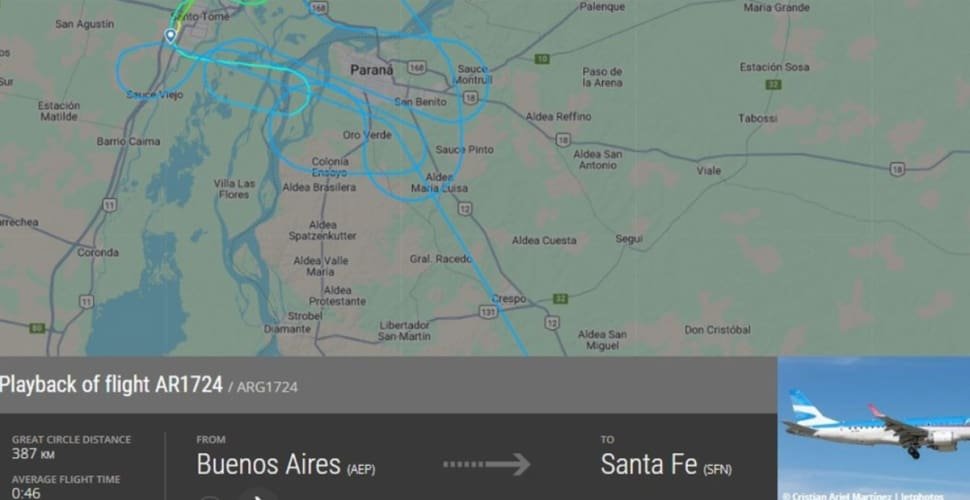 Avião argentino dá voltas no ar por quase 1h por não haver pessoas na torre de controle