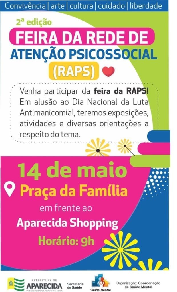 Aparecida realiza 2ª Feira da Atenção Psicossocial aberta ao público