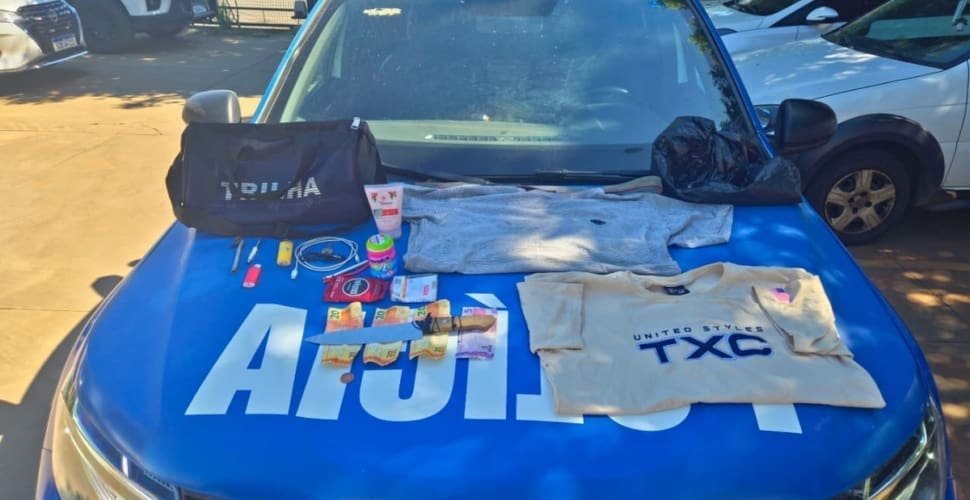 Homem é preso após furtar estabelecimento e ferir policial com faca