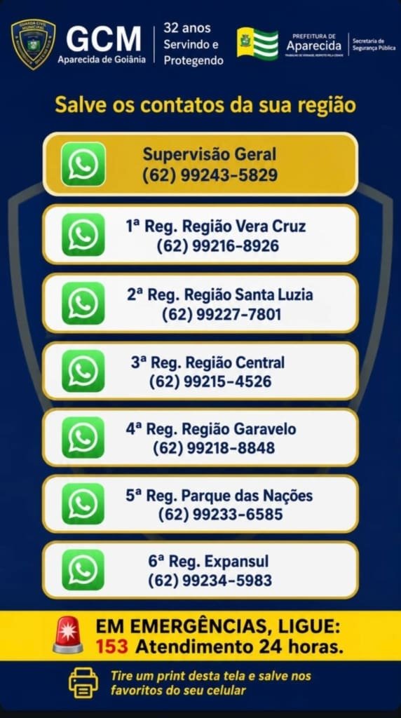 GCM de Aparecida reforça contatos regionais para agilizar atendimento