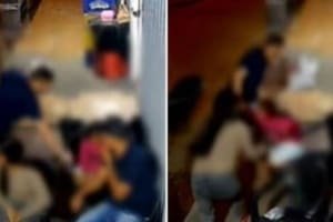 Homem arrasta criança enquanto ela estava com os pais em uma jantinha