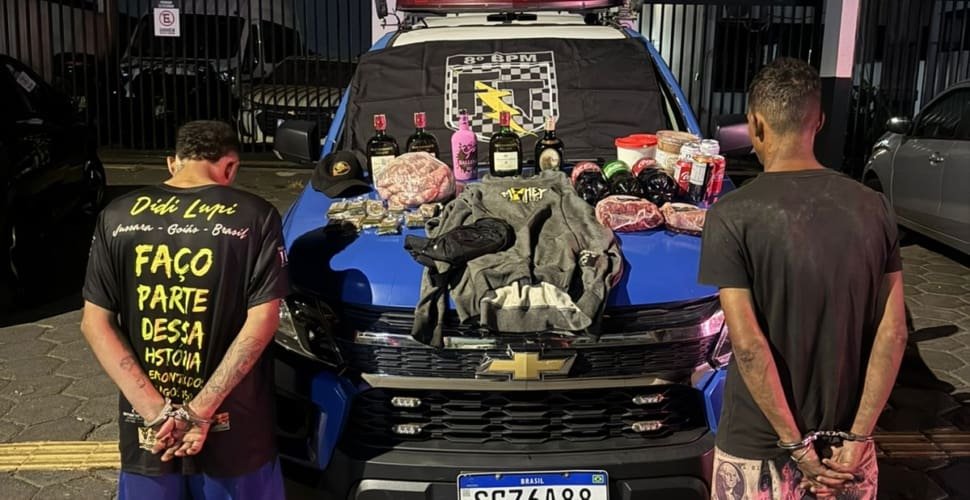 PM prende dupla em flagrante após sequência de furtos em Aparecida
